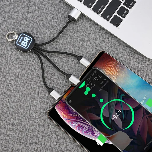 nylon braided multi charger cable multiple USB cable